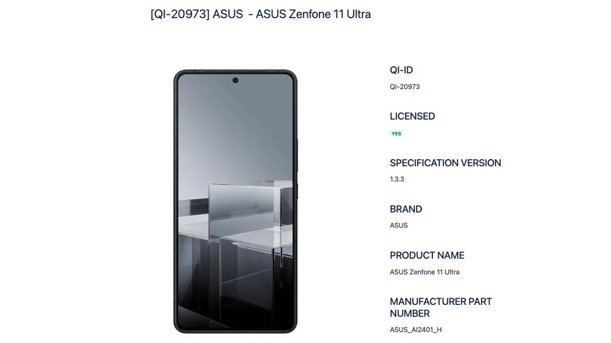 Asus의 신제품 Zenfone 11 Ultra: 전면 디자인 및 충전 세부 정보 공개