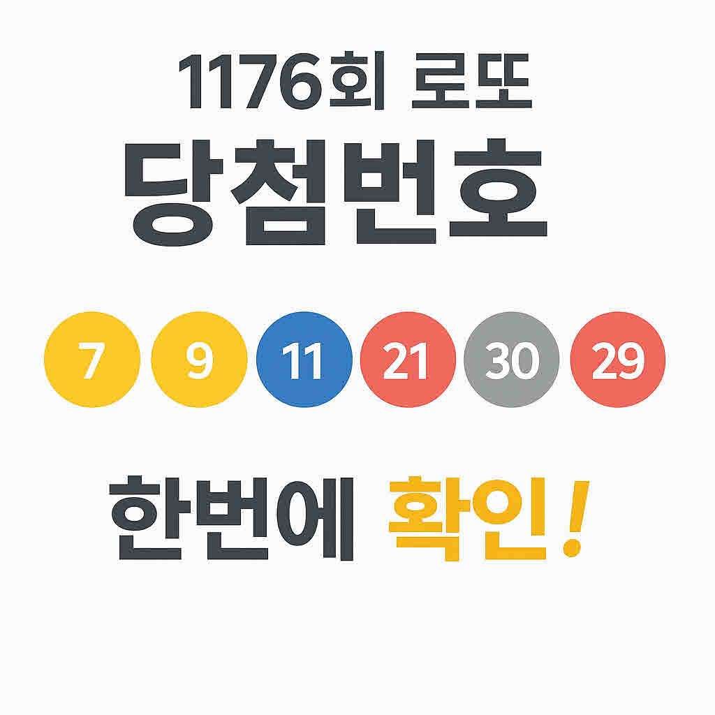 로또 1176회 1등당첨번호